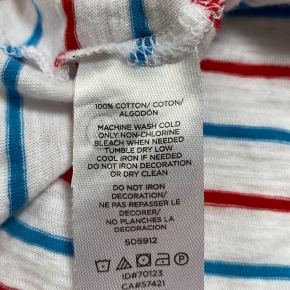 Loft Sleeveless Striped Tee ๐ White Red & Blue - Picture 10 of 10